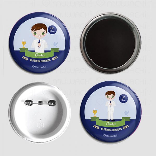 Chapa comunión personalizada niño