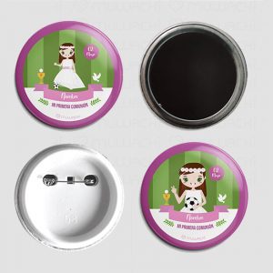 Chapa comunión niña fútbol personalizada