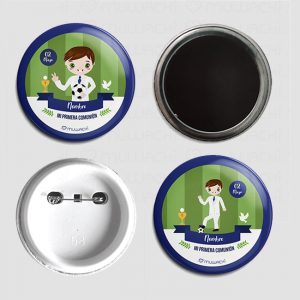 Chapa comunión niño fútbol personalizada