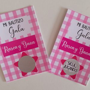 Tarjetas Rasca Vichy rosa