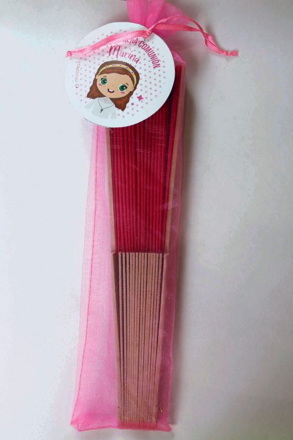 Abanicos de madera y tela personalizados - Imagen 2