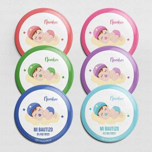 Chapa bautizo personalizada con nombre Bebés