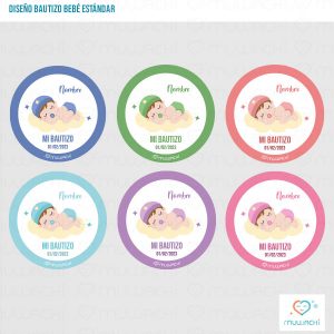 Etiquetas bautizo personalizadas con nombre Bebés