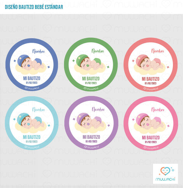 Etiquetas bautizo personalizadas con nombre Bebés