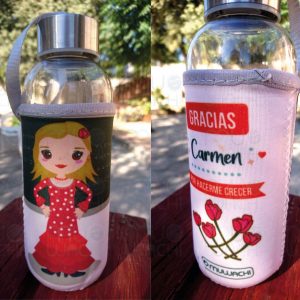 Botella Cristal con funda de neopreno personalizada - Modelo Flamenco 500ml