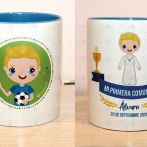 Taza de comunión personalizada de fútbol