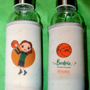 Botella de Cristal con funda de neopreno personalizada - Modelo Baloncesto 400ml