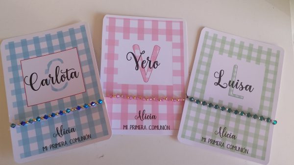 Pulseras personalizadas con tarjetón incluido