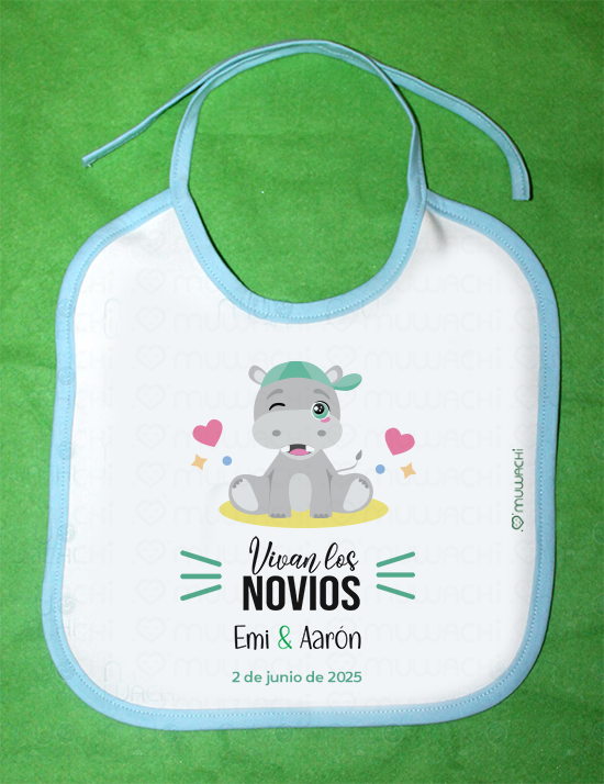 Babero Personalizado para Boda con Animalitos
