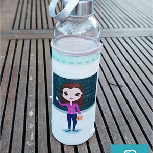 Botella profesor de cristal personalizada