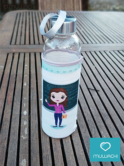 Botella profesor de cristal personalizada