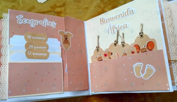 álbum embarazo personalizado con desplegables