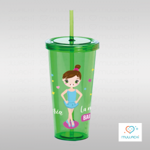 Vaso personalizado con pajita de Baile clásico niña