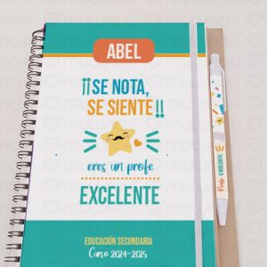 Libreta personalizada profe eres excelente