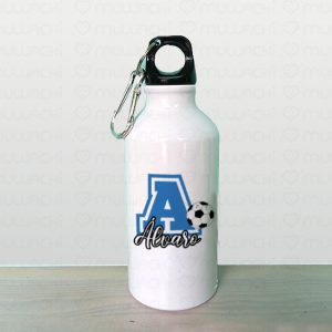 Botella de aluminio fútbol personalizada inicial y nombre