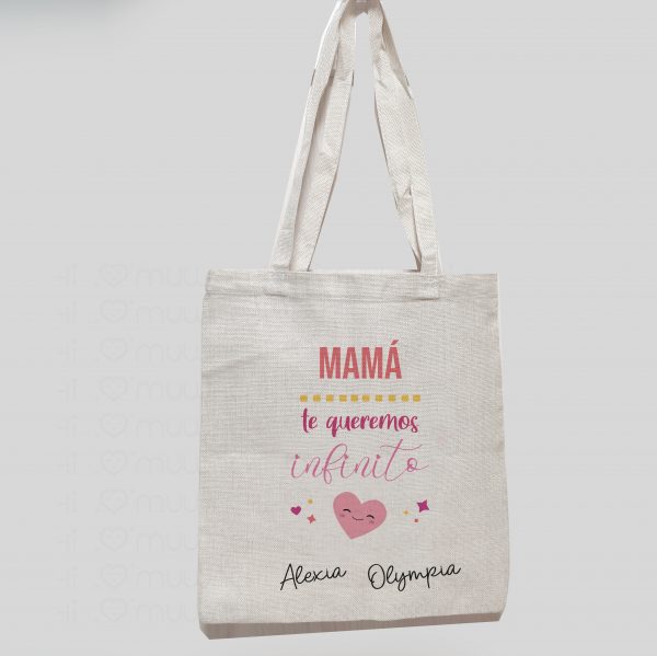 Bolsa personalizada mamá te queremos infinito
