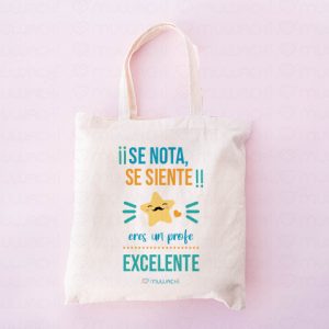 Bolsa personalizada profe eres excelente