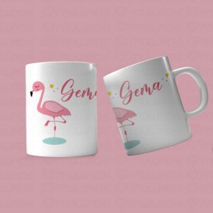 Taza personalizada con nombre flamenco
