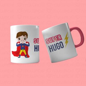 Taza personalizada con nombre Superhéroes