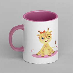 Taza infantil personalizada con nombre y animal
