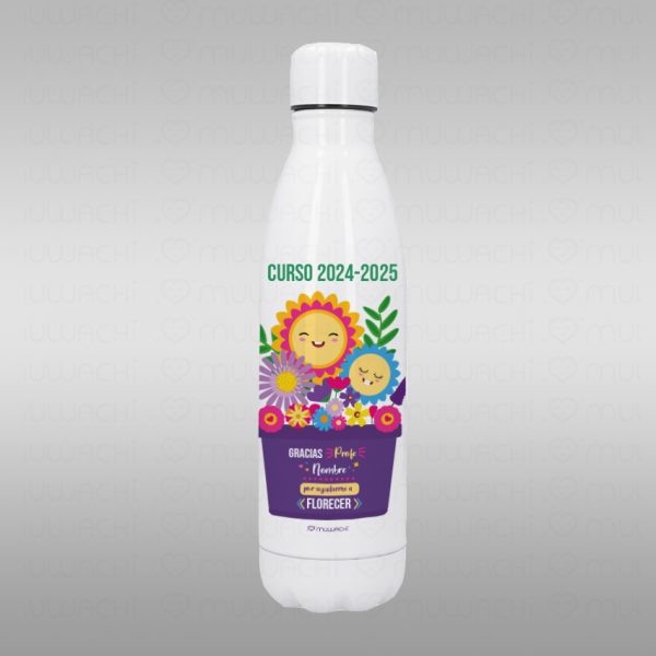 Botella Termo profe personalizado gracias