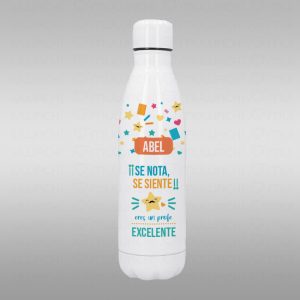 Botella Termo personalizado profe eres excelente