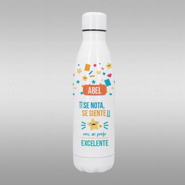 Botella Termo personalizado profe eres excelente