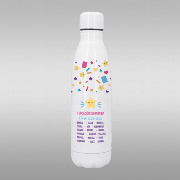 Botella Termo personalizado profe con nombre de alumnos