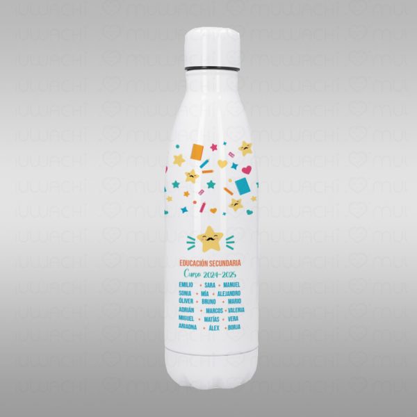 Botella Termo personalizado profe con nombre de alumnos