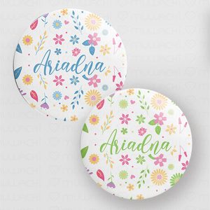 Chapas marcasitios boda personalizada Flores
