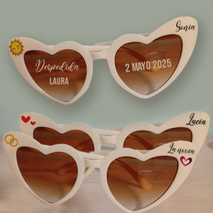 gafas corazón personalizadas para despedida de soltera
