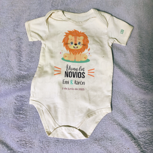body bebé personalizado para boda con animalitos