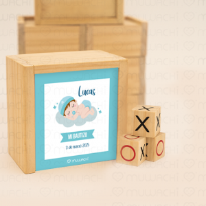 juego  3 en raya personalizado para bautizo bebé