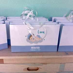 bolsas de papel personalizadas para bautizo bebé