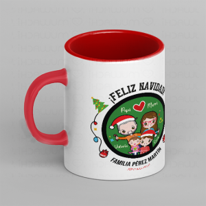 Taza de Navidad Familiar personalizada